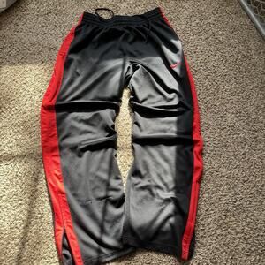 Nike Track Pants Mens Lathe Black Epic Knit Training Red Stripe Baggy Y2k